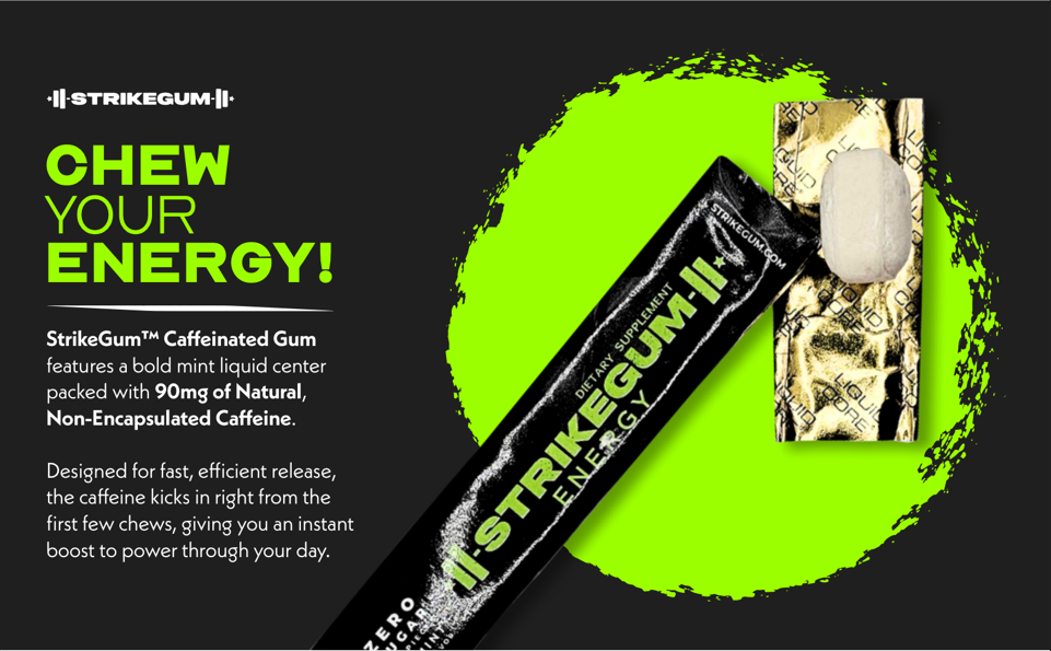 Strike Premium Energy Gum | Tray